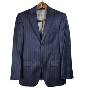 Fumagalli Wool Suit Jacket Blazer 36R Navy Blue Minimalist Business Office Work